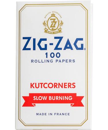 Zig-Zag - Slow Burning Rolling Papers Carton of 25 packs 100 Leafs per Pack Size Single Wide (Regular) (2 Sizes) Available Kut Corners Easy Rolling 100% Natural Gum Arabic No Bleach Authentic (White) - Buy Online on GoSupps.com