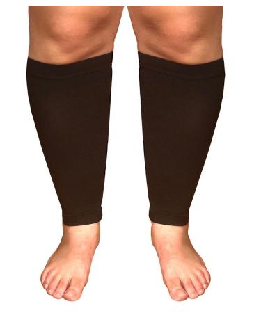 Runee Extra Wide Calf Compression Sleeve - Leg Support For Wide Calves, Compression Sleeve For Calf Pain & Shin Splint, Relief Swelling, Varicose Veins, DVT (Black)