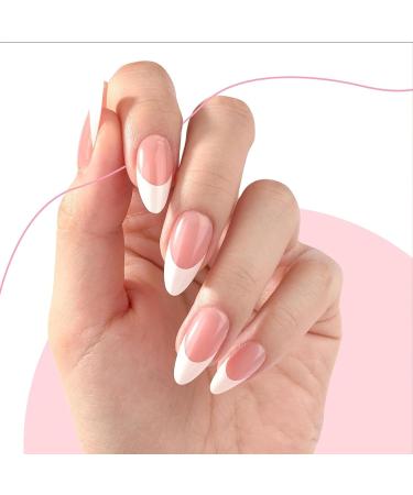 Gel Nail Polish Kit for French Tips Sheer Pink & White Nail Polish French Manicure Set with Nail Stamper Soak Off UV Nail Polish Manicure Tool for Women DIY at Home Color: Nude Pink - Buy Online on GoSupps.com
