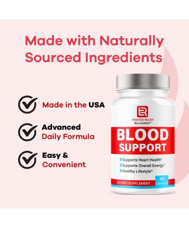 Trusted Relief Blood Support Capsules - Official TrustedRelief Blood Support Vitamin Pills Natural Trusted Relief Advanced Premium Formula Wellness & Overal Health 60 Capsules for 1 Month - Buy Online on GoSupps.com