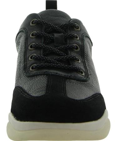 Vionic Women's Momentum Nyla Leather Comfort Walking Sneakers - Black Tumbled Leather - Buy Online on GoSupps.com