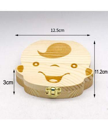 JZK Wooden Baby Milk Teeth Storage Keepsake Box - Baby Tooth Holder for 4-12 Years - Ideal Birthday or Christening Gift for Boys - Beige - Buy Online on GoSupps.com