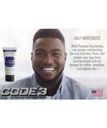 CODE 3 Men's Face Protection SPF 30 - Anti-Aging Moisturizer and Sunscreen for Face and Bald Heads - Buy Online on GoSupps.com