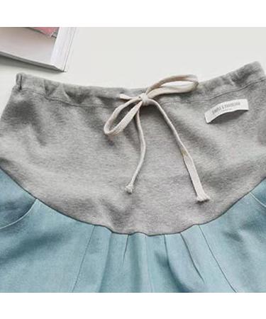 Maternity Denim Shorts - Elastic & Breathable for Summer - M Lace Light Blue - Pregnant Women - Buy Online on GoSupps.com