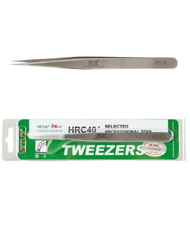 Vetus ST-12 Eyelash Tweezers for Extensions | P-Beauty Cosmetic Accessories | Ideal for Individual & Volume Lashes | Protective Cap Included - Buy Online on GoSupps.com