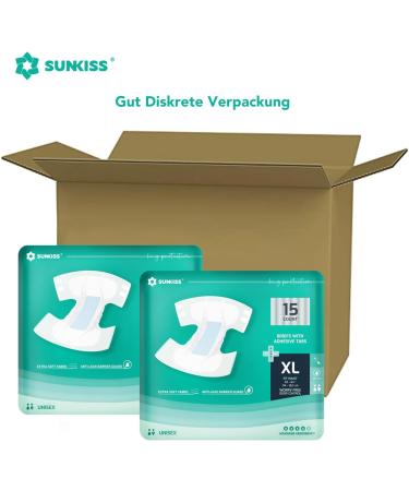 Sunkiss Trustplus Incontinence Diapers for Adults | Absorbent Disposable Underwear for Men & Women | Unisex XL 15 Pieces - Maximum Comfort & Protection - Buy Online on GoSupps.com