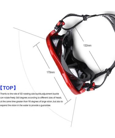 Panoramic HD Snorkel Diving Mask | Anti-Fog Scuba Goggles for Adults & Youth - A-Black Red - Buy Online on GoSupps.com