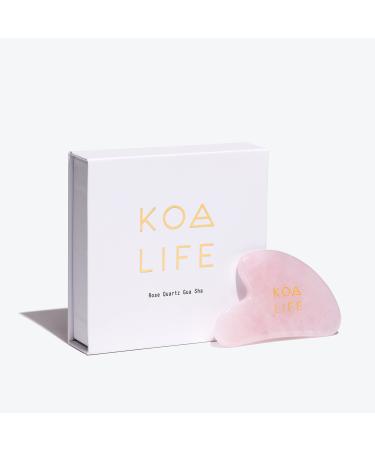 KOA LIFE Rose Quartz Gua Sha Facial Tool - Massage Tool Designed to Promote Micro-Circulation  Reduces Puffiness  Reduce the Signs of Aging with this Lymphatic Drainage Tool