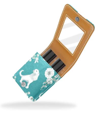 Buy Floral Leather Lipstick Case with Mirror - Mini Organizer for Lip Gloss & Lipstick - Perfect Travel Holder - Buy Online on GoSupps.com