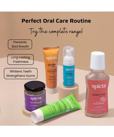 Spicta Mouthwash Peach Mint | Powered by Fitkari (Alum) | Fluoride Free | Alcohol Free | SLS & Paraben Free | Freshens Breath Prevents Plaque (250 ml) - Buy Online on GoSupps.com