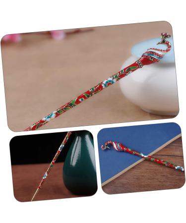 DRESSOOS 1pc Hanfu hairpin Hair Stick Pin japanese hair sticks leaf hair stick kimono antique retro hair stick japandi decor red decor Classical Hair Chopsticks alloy vintage brass - Buy Online on GoSupps.com
