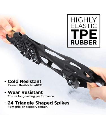 Quadtrek All Terrain Traction Cleats - Anti Skid Ice Claw Grip Crampons for Snow Hiking, Trekking, and Mud - Black Medium (7-9.5 Men/8-11 Women) - Buy Online on GoSupps.com