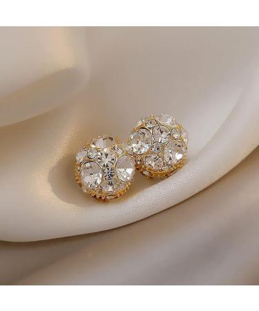 Feyley Magnetic Clip-On Earrings for Women & Girls | Round Pickled Zircon Fashionable Silver Earrings - Buy Online on GoSupps.com
