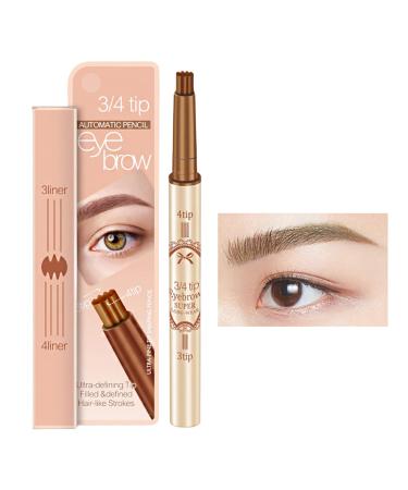 Microblading Eyebrow | Waterproof Eyebrow Eyebrow Makeup with Natural-Looking Microblading Eye Brow Pencil with -4 Tip for Mother Makeup Lover Pochy Light Brown
