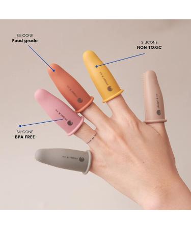 Baby Silicone Finger Toothbrush | BPA Free Dental Care for Newborn | Sensory Development Toy | Choco Color - Buy Online on GoSupps.com