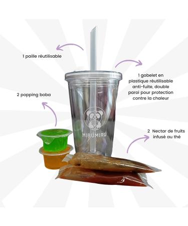 MiruMiru - Reusable Bubble Tea Glass 500ml + 2 Bubble Tea to make - Buy Online on GoSupps.com