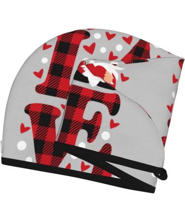 Buffalo Plaid Gnome Microfiber Hair Towel | Soft Super Absorbent Quick Dry Wrap for Long Curly & Thick Hair - Buy Online on GoSupps.com