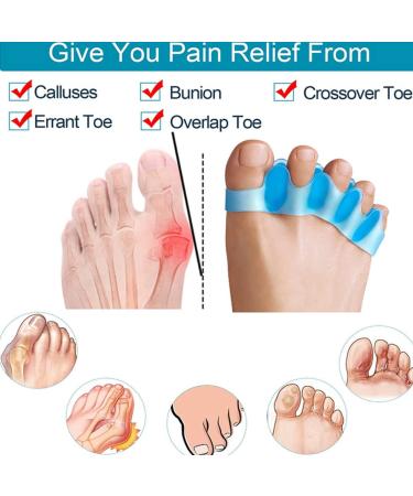 Toe Separators & Gel Spacers - Bunion Corrector & Hammer Toe Straighteners - 2 Pairs | Comfortable Foot Relief - Buy Online on GoSupps.com