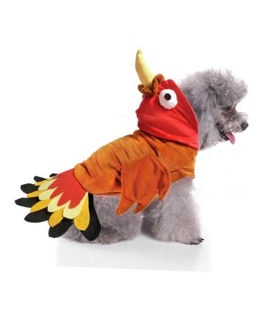 BWOGUE Turkey Dog Costume Thanksgiving Apparel Pet Costume for Dogs and Cats M(Neck:11.4" Chest:15"Back:11")