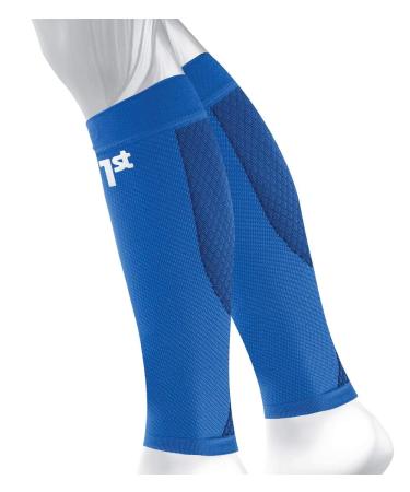 OS1st CS6 Compression Leg Sleeves (Two Sleeves) Relieve shin splints, Reduce Muscle Cramps, Improve Circulation and Enhance Recovery Blue X-Large