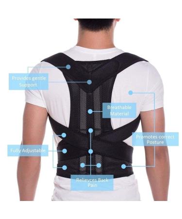 Back Support Posture Corrector For Men & Women Full Back Support Belt Brace Trainer Providing Pain Relief Neck Back Shoulder Posture Spine Corrector - Buy Online on GoSupps.com