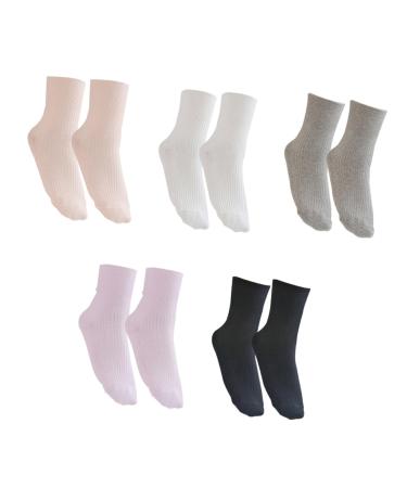 Hemoton 5 Pairs Diabetic Care Socks Mens Cotton Socks Ladies Socks Loose Socks Cotton Diabetic Socks Stocking Stuffers for Guys Womens Socks Combed Cotton Non-binding Socks Hospital Socks