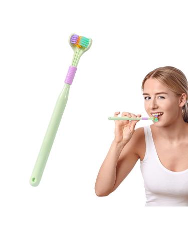 Toothbrush for special needs extra soft toothbrushes for gear cleaning with three bristles fully wrapped all-round cleaning toothbrush with soft bristles for children families Nupaque green