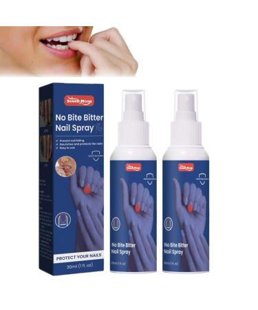 Stop Nail Biting Spray with Bitter Polish for Kids Adults Helps Correct Nail Biting Behavior Nail Care Safe & Natural Plant Extract (2pc)