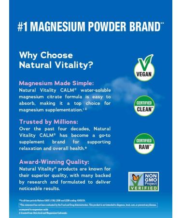 Natural Vitality Calm Magnesium Supplement Drink Mix Powder Gluten Free Vegan & Non-GMO Watermelon 8oz Powder - Buy Online on GoSupps.com