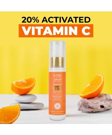 ALZIBA CARES 20% Activated Vitamin C Face Serum with 2% Hyaluronic Acid Vit E & Liquorice for Glowing & Younger Looking Skin | Skin Hydration & Anti-Aging Formula for Men & Women | 50ml - Buy Online on GoSupps.com