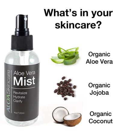 ALOA Skincare Aloe Mist - Organic 4oz Face Spray for Clear Skin | International Shipping Available - Buy Online on GoSupps.com