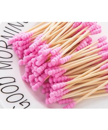 Jihuoo 200pcs Double-Head Cotton Swabs - H lze Handle Ear Cleaning & Makeup Cotton Buds - Pink Quality Cotton Toppers for All Uses - Buy Online on GoSupps.com
