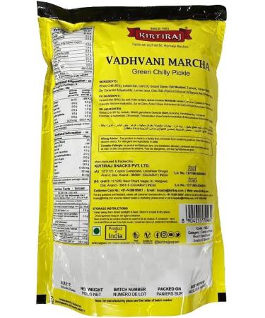 Kirtiraj Vadhvani Marcha Green Chilly Pickle Taste on Authentic Homely Recipe Suitable For Vegetarians Product Of India 200G Pack Of 1 - Buy Online on GoSupps.com