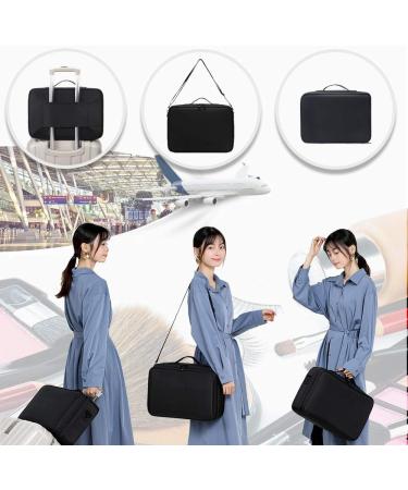 Buy Waterproof Cosmetics Bag - Adjustable Divider Makeup Organizer for Travel | Lottery Travel Makeup Bag (L-Black) - Buy Online on GoSupps.com