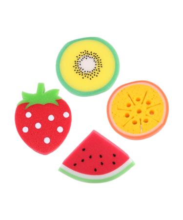NOLITOY 4 Pcs Sponge Brush Body Body Sponge Natural pu Sponge Newborn Child Sponge Foam Sponge Kids Shower Sponge Body Brush red Bath Wipe Clean Bath Ball Fruit take a Bath