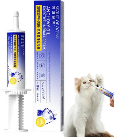 Hairball Cream | Cat Nutritional Gel | Nutritional Supplement for Cats Natural and Nutritious Hairball Control Gel for Healthy Tissue 30ml - Buy Online on GoSupps.com
