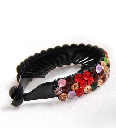 Ponytail Hair Clips - 4 Pcs Gradient Rhinestone Hair Styling Claws in White Purple Champagne Gold | Large Glittering Hair Pins Accessories for Women and Girls - Buy Online on GoSupps.com