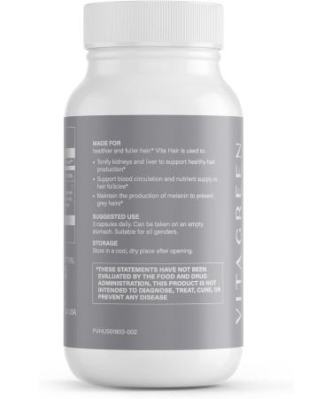 Vita Hair Growth Supplement - 100% Natural Herbs for Greying and Thinning Hair - Stimulate New Hair Follicles - 90 Capsules - Buy Online on GoSupps.com