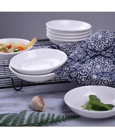 Zerodeko 6pcs Ceramic Saucer Sauce Storage Container Snack Bowl Japanese Soy Sauce 5inch Round Plate Pinch Prep Bowls Ketchup Seasoning Small Dipping Snack Plate Ceramics White re-usable - Buy Online on GoSupps.com