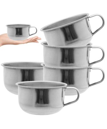 Premium 5pcs Stainless Steel Shaving Soap Bowls - Durable Shaving Mugs with Handle for Home & Barber Shop - Buy Online on GoSupps.com