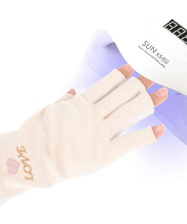 Exceart UV Nail Lamp Gloves - Cotton Finger Gloves for Women Manicure | UV Protection Hand Gloves in Flesh Color - Buy Online on GoSupps.com