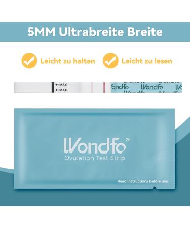 Wondfo Ovulation Test Strips 20x - Accurate LH 0-65miu/ml Kits for Home Fertility Monitoring | Pinpoint Peak Ovulation Days - Buy Online on GoSupps.com