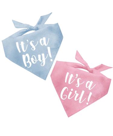 It's A Girl and It's A Boy Gender Reveal/Baby Announcement Dog Bandana Sold Together One Size It's A Girl And It's A Boy (Pack of 2) - Buy Online on GoSupps.com