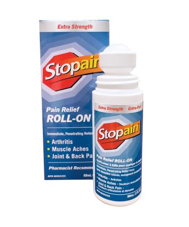 Stopain Extra Strength Pain Relieving Roll-On | Fast Relief From Arthritis | For Muscle Aches Joint & Backpain | Non-Greasy |3 Fl Oz (Packaging May Vary)