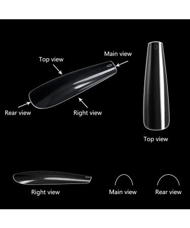 Vcedas 240PCS Extra Long Full Cover Nails XXL Coffin Tips Clear - DIY Ballerina False Nails (240 Clear) - Buy Online on GoSupps.com