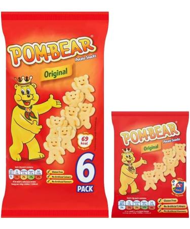 Pom-Bear Original Salt & Vinegar Cheese & Onion Crispy Chips Bags - 3 x Mixed Pom-Bear Chips Bags 120g - Buy Online on GoSupps.com