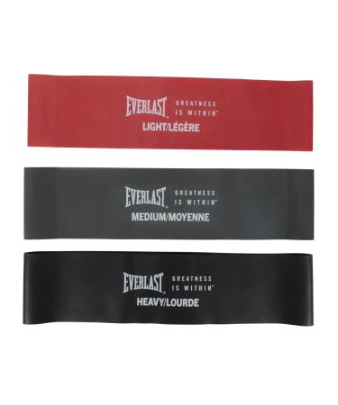 Everlast Mini Lateral Bands (Set of 3) - Durable Latex Resistance Bands for Pilates Home Gym Fitness and Weight Loss Ideal Workout Equipment for Stretching Recovery and Lower Body Workouts
