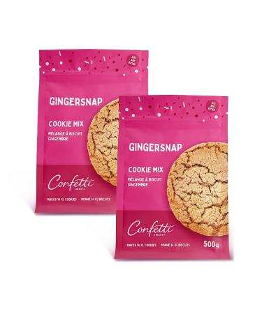 Confetti Sweets Gingersnap Cookie Mix for Baking - Gourmet Quality Real Ingredients | Soft & Chewy | No Added Preservatives | 100% Canadian | 2 Mixes