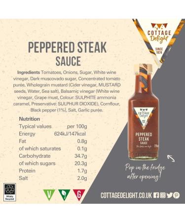 Cottage Delight Peppered Steak Sauce 220ml - Premium Gourmet Condiment - Buy Online on GoSupps.com