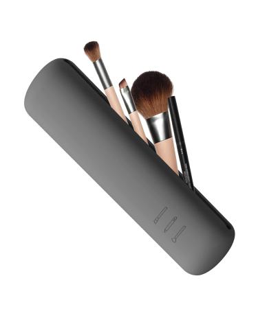 Fvion travel make-up brush holder cosmetics organizer made of silicone portable travel make-up brush pocket travel make-up brush holder (brown) gray
